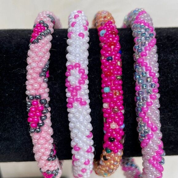 ALL PROFITS TO CHARITY! Bracelets Hand Crocheted in Nepal (set of 4) #684 - Picture 4 of 5